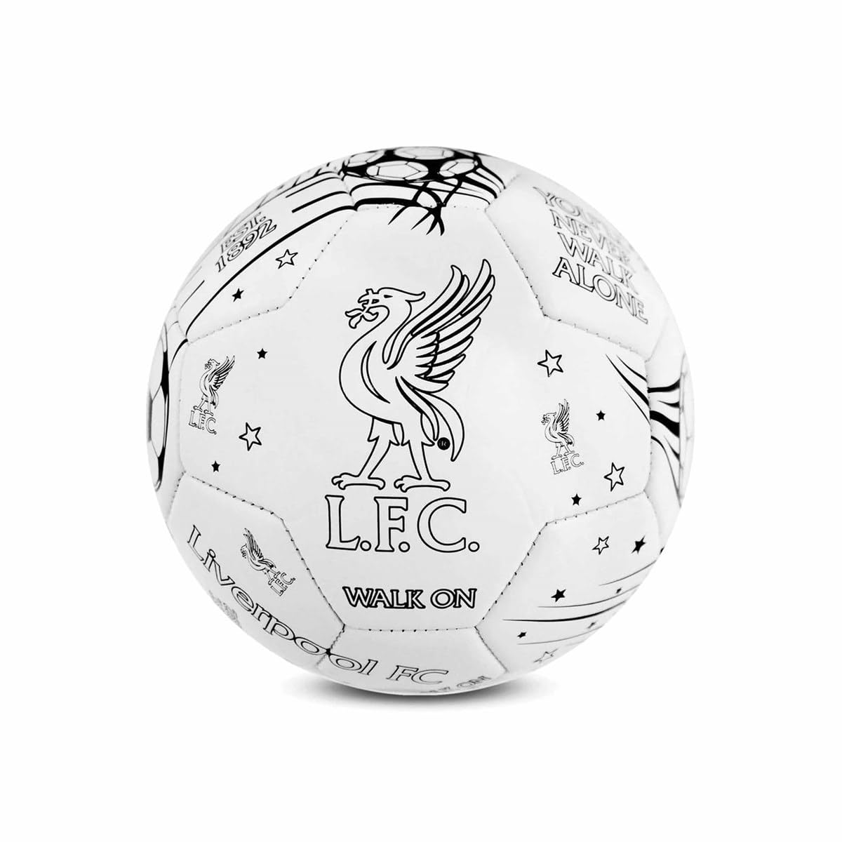 Hy-Pro Liverpool F.C. Scribble Football - Size 2 Colour In Set | Includes 5 Pens & Pump