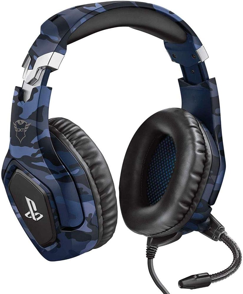 Trust Gaming GXT 488 Forze-B Officially Licensed PS4 PS5 Gaming Headset with 50mm Drivers, Foldable Mic, Blue