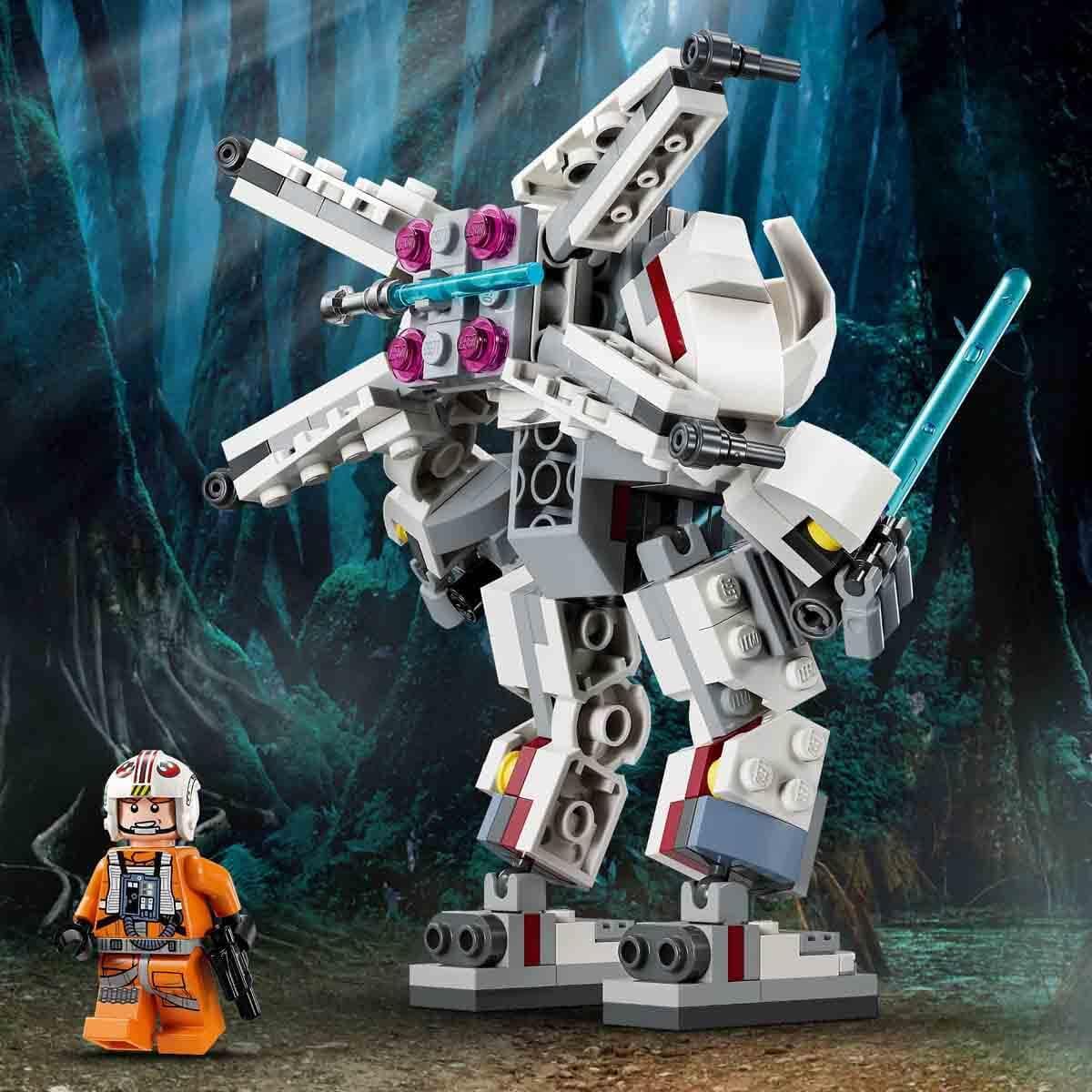 LEGO Star Wars Luke Skywalker X-Wing Mech Building Set - Posable Action Figure with Lightsaber for Kids 6+