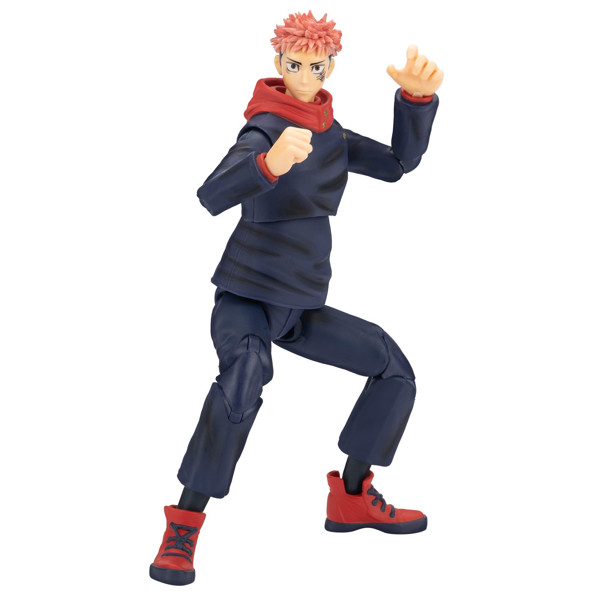 Total Anime Jujutsu Kaisen Yuji Itadori 6.5-Inch Poseable Figure with Swappable Faces & Effects 4