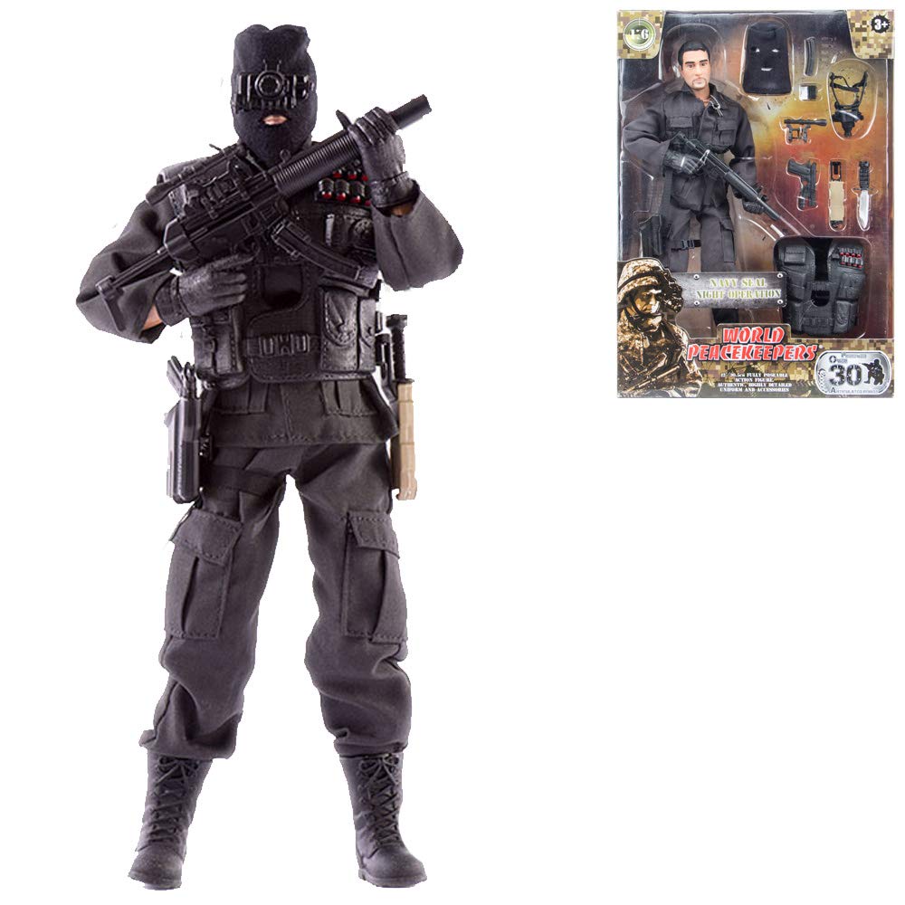 WORLD PEACEKEEPERS 12" Navy Seal Night Ops Action Figure - 1:6 Scale Collectible with Accessories
