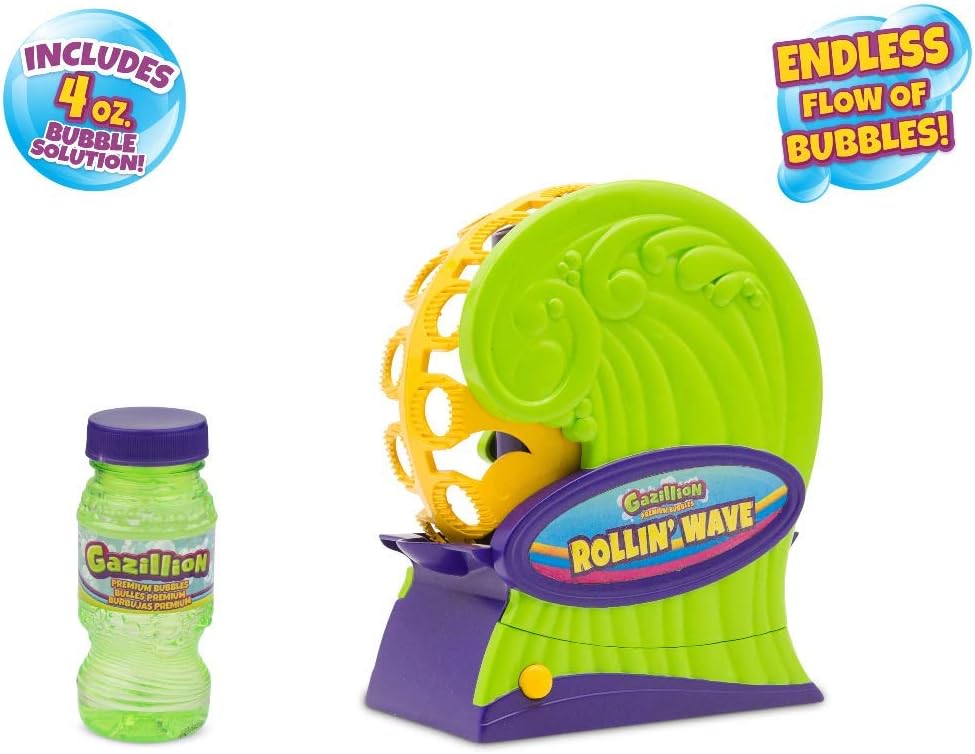 Gazillion Bubbles Rollin' Wave Bubble Machine - Creates Endless Bubble Waves, Ages 3+ 4