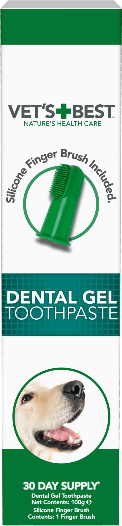 Vet's Best Dental Gel Toothpaste for Dogs - Reduces Plaque & Freshens Breath | 100g 1