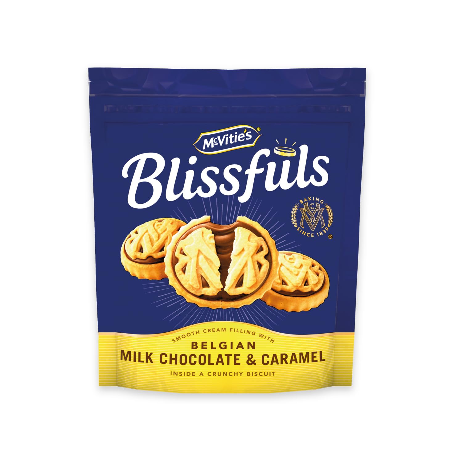 McVitie's Blissfuls Belgian Milk Chocolate & Caramel Biscuits 172g