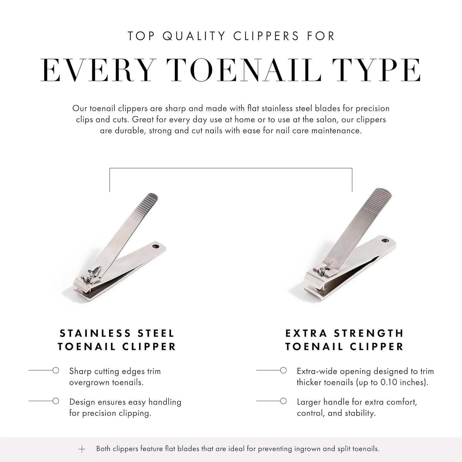 Tweezerman Extra Strength Nail Clippers - Trims Thick Nails, Wide Opening, Stainless Steel 6