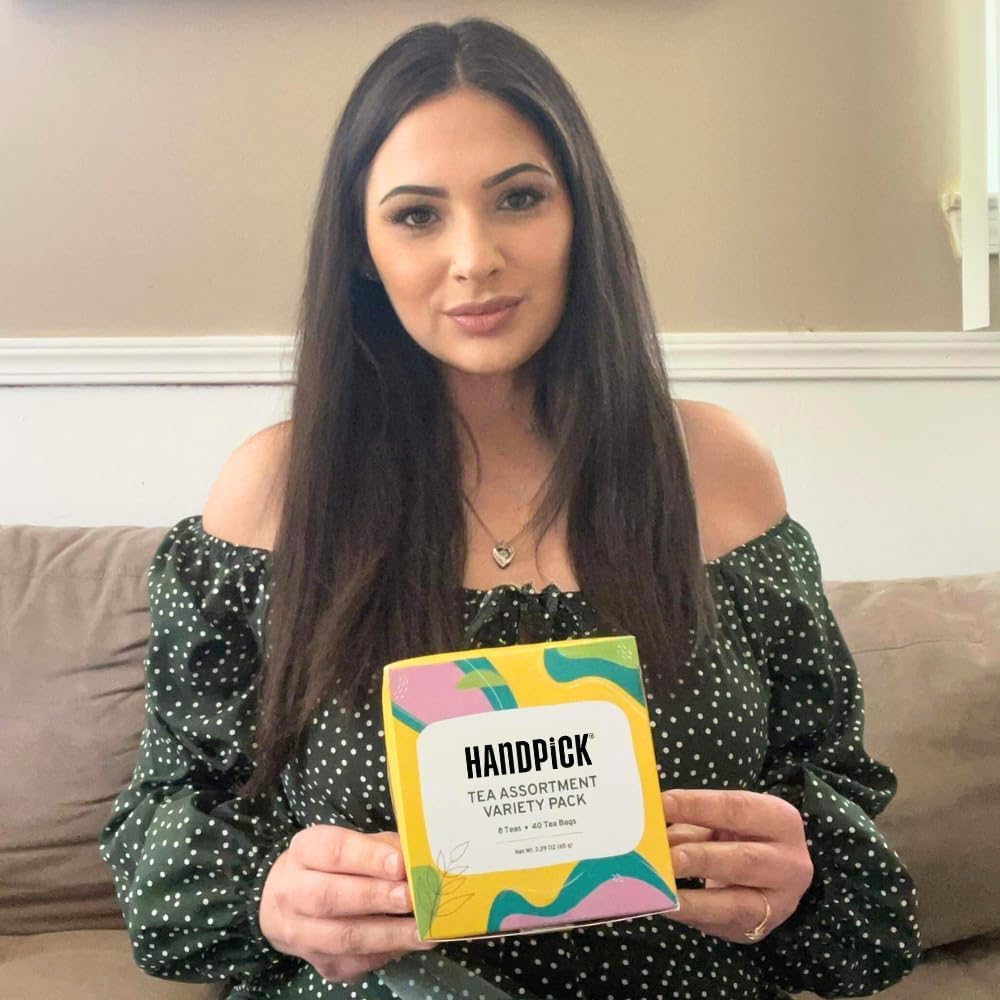 HANDPICK Tea Bags Sampler Assortment Variety Pack - 8 Flavors, 40 Tea Bags - Gift Box 8