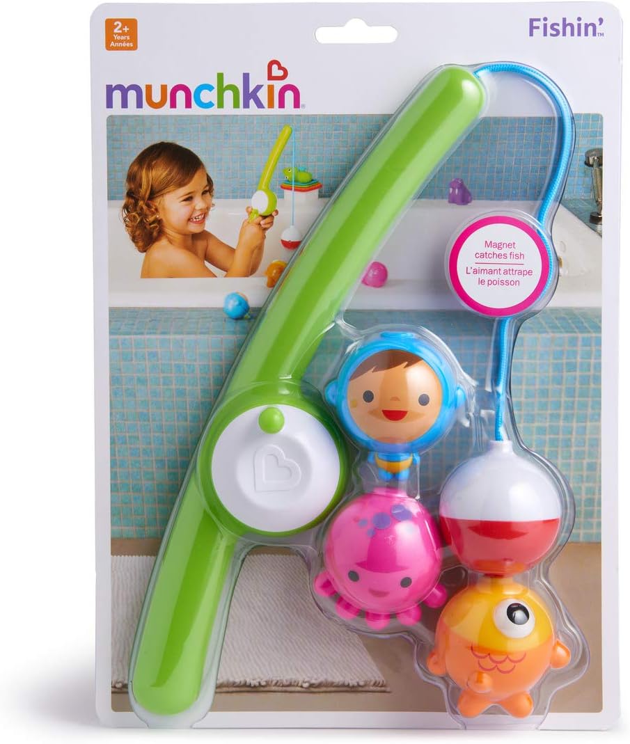 Munchkin Gone Fishin' Rod & Reel Magnetic Bath Toy Set - Educational Fishing Playset for Toddlers 24 Months+ 6