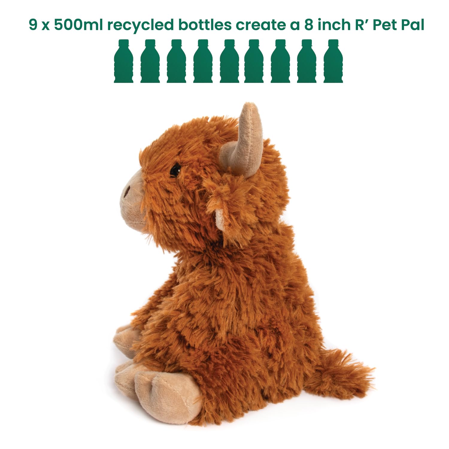 Lesser & Pavey RPET Pals Hughie Sitting Cow - Eco-Friendly Plush Stuffed Animal