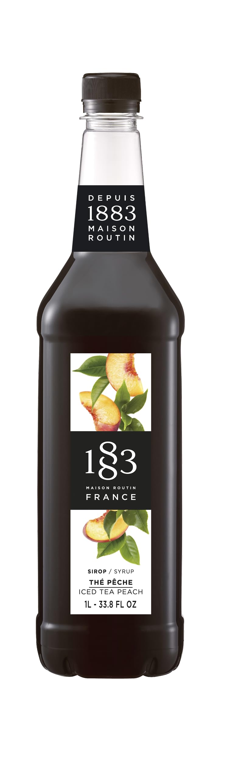 1883 MAISON ROUTIN Premium Peach Iced Tea Syrup - 1L Liquid Concentrate for Cocktails 1