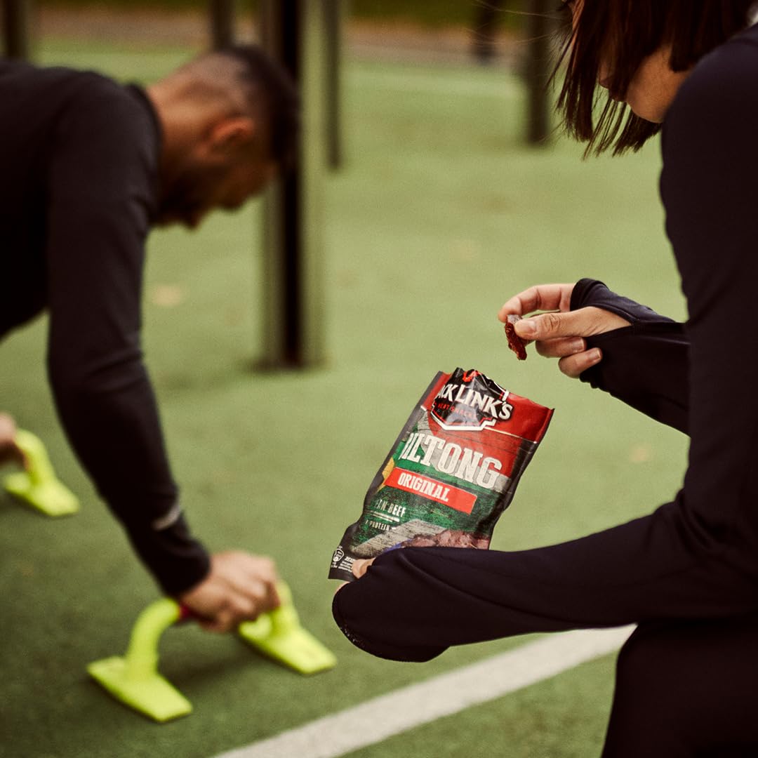 Jack Link's Biltong Jerky Original - Pack of 12 x 20g, Gluten Free High Protein Beef Snack 4