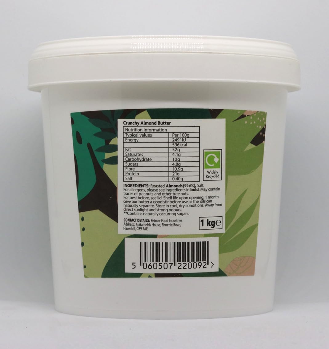 Legend Crunchy Almond Butter (1kg), 100%, Natural, Vegan, No Added Sugar, High in Protein & Fibre