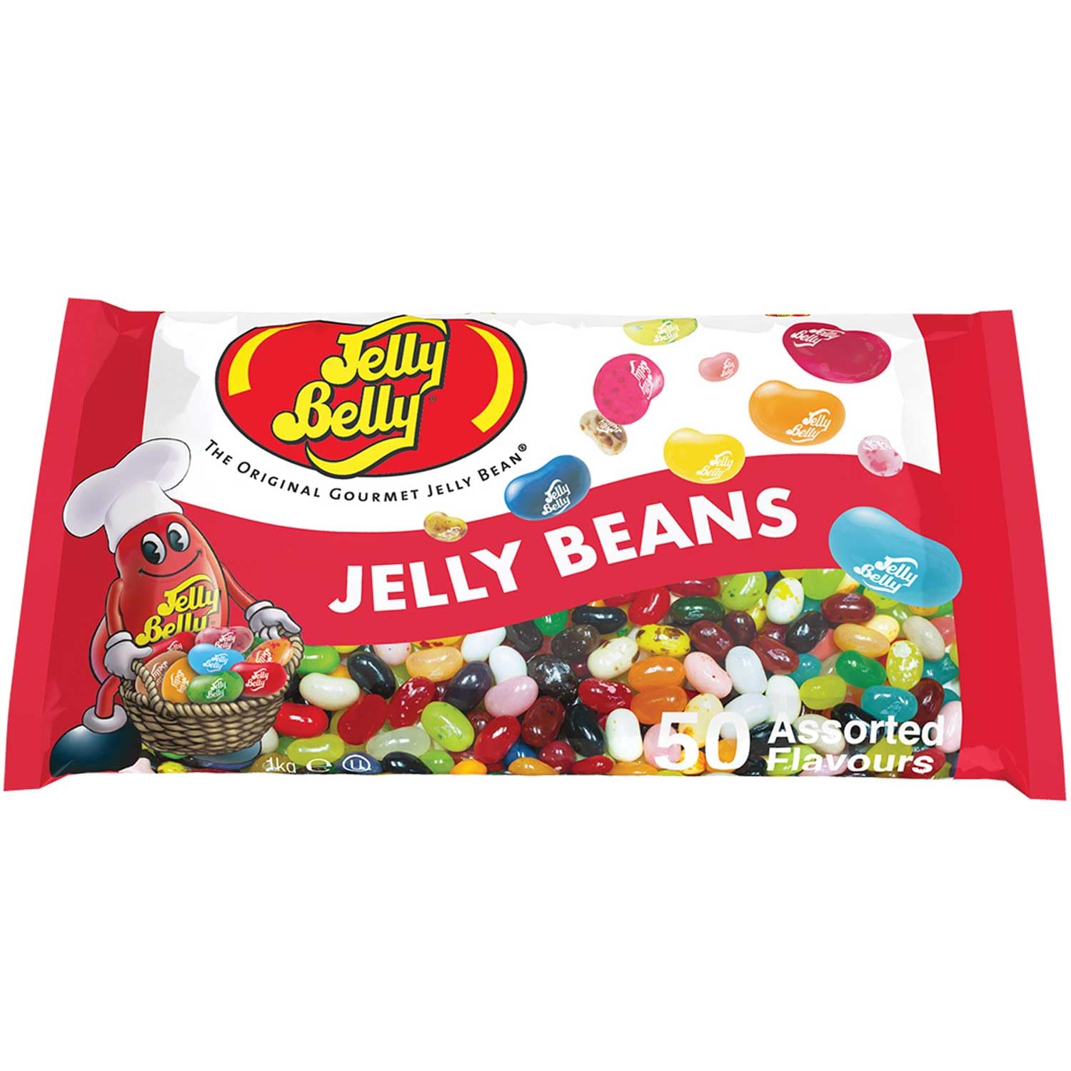 Jelly Belly 50 Assorted Flavours Gluten Free Jelly Beans - 1kg Bulk Bag