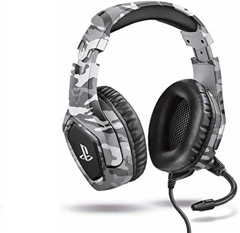 Trust GXT 488 Forze-G Gaming Headset for PS4 and PS5 – Officially Licensed with 50mm Drivers, Foldable Mic, Inline Remote, Grey