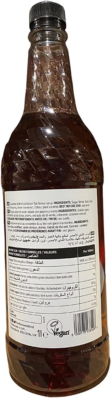 Sweetbird Cucumber & Mint Iced Green Tea Syrup (1 Litre)
