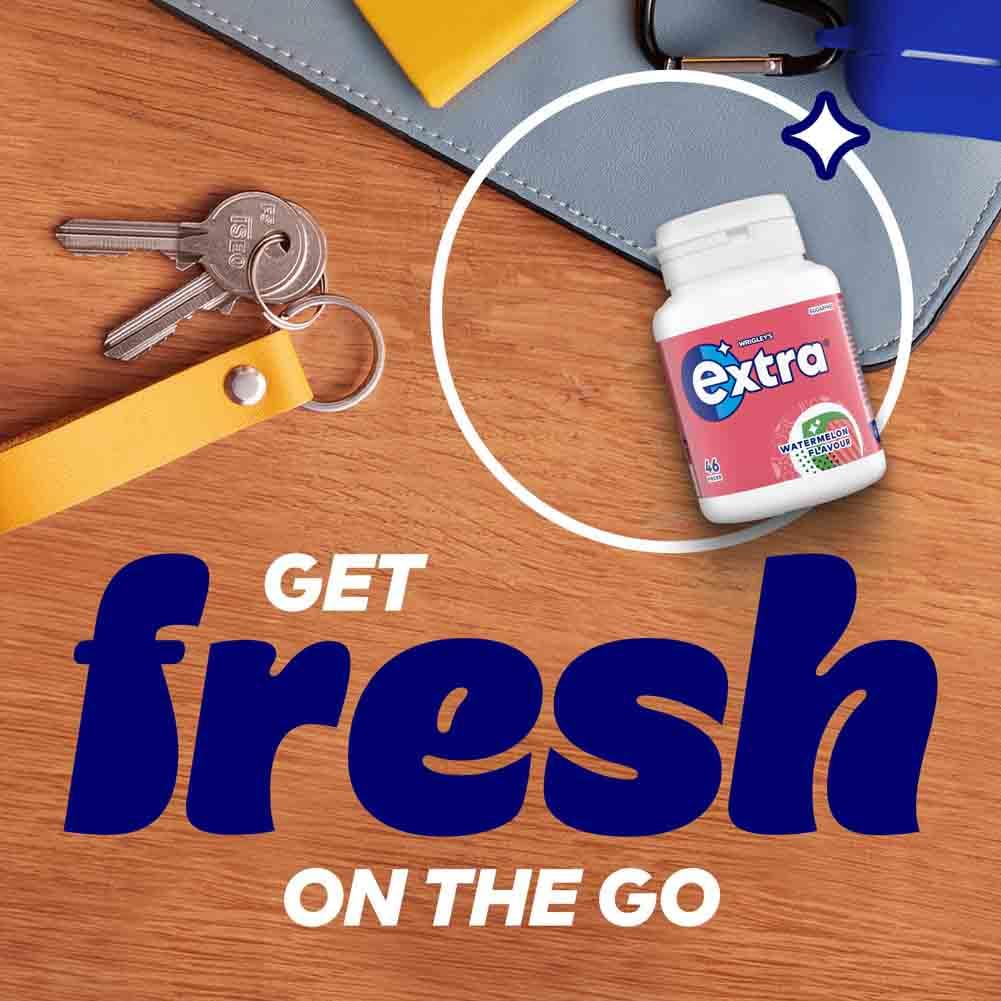 Extra Watermelon Flavour Sugarfree Chewing Gum Bottle, 46 Pieces 7