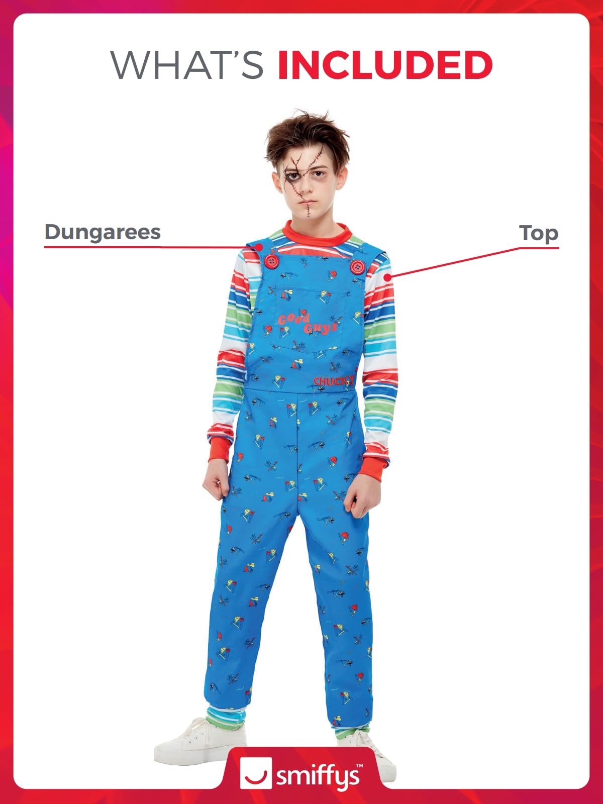 Smiffys Chucky Costume - Kids Unisex Halloween Fancy Dress 13