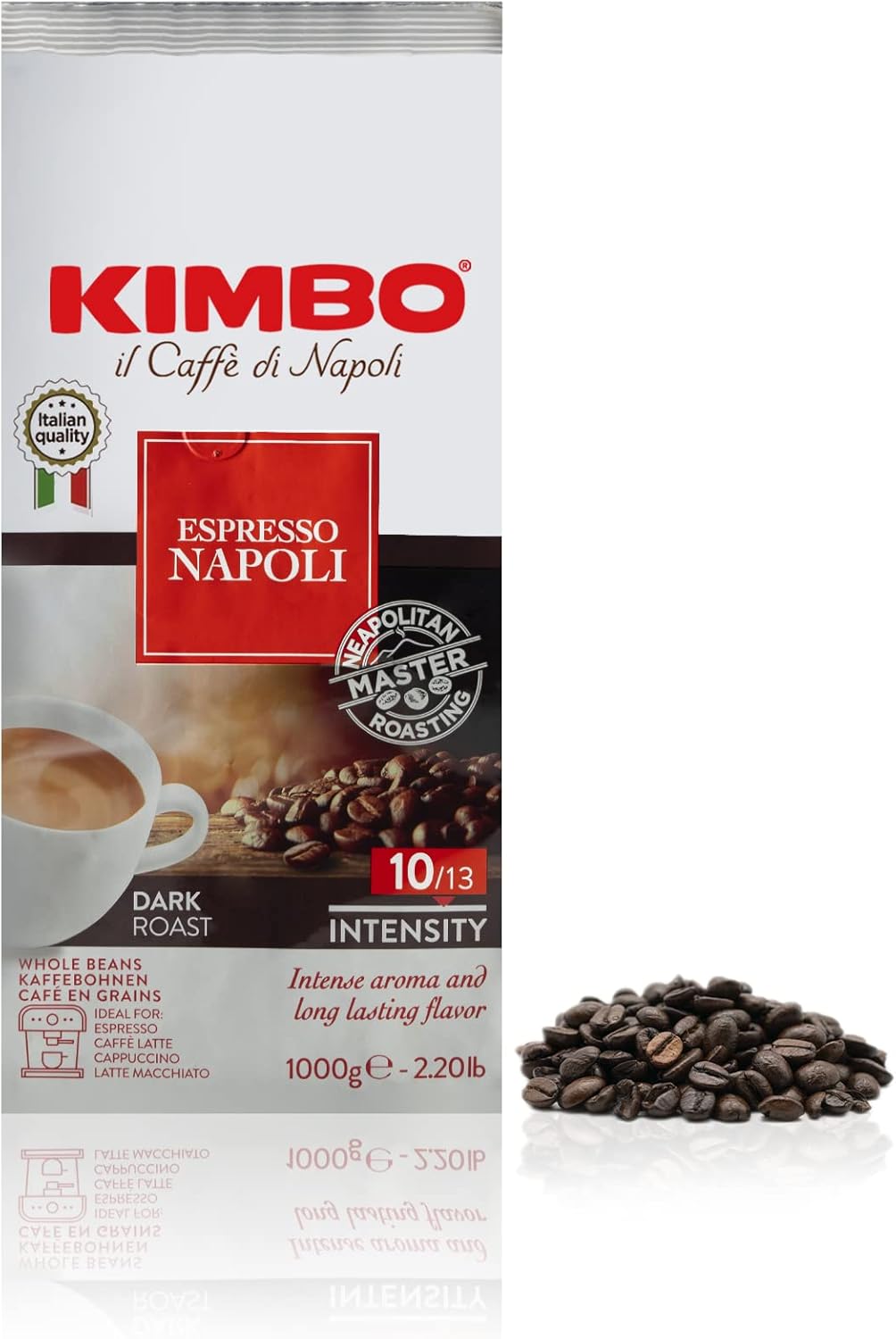 Kimbo Espresso Napoletano Whole Coffee Beans, Dark Roast, 1kg Bag 5