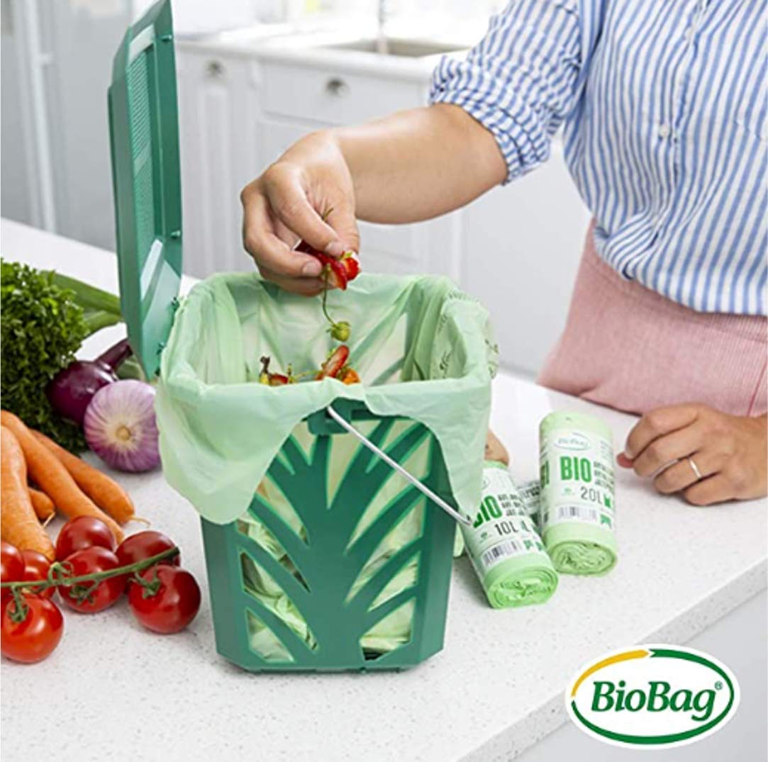 BioBag 10L Compostable Caddy Bin Liners - 20 Pack, Green 3