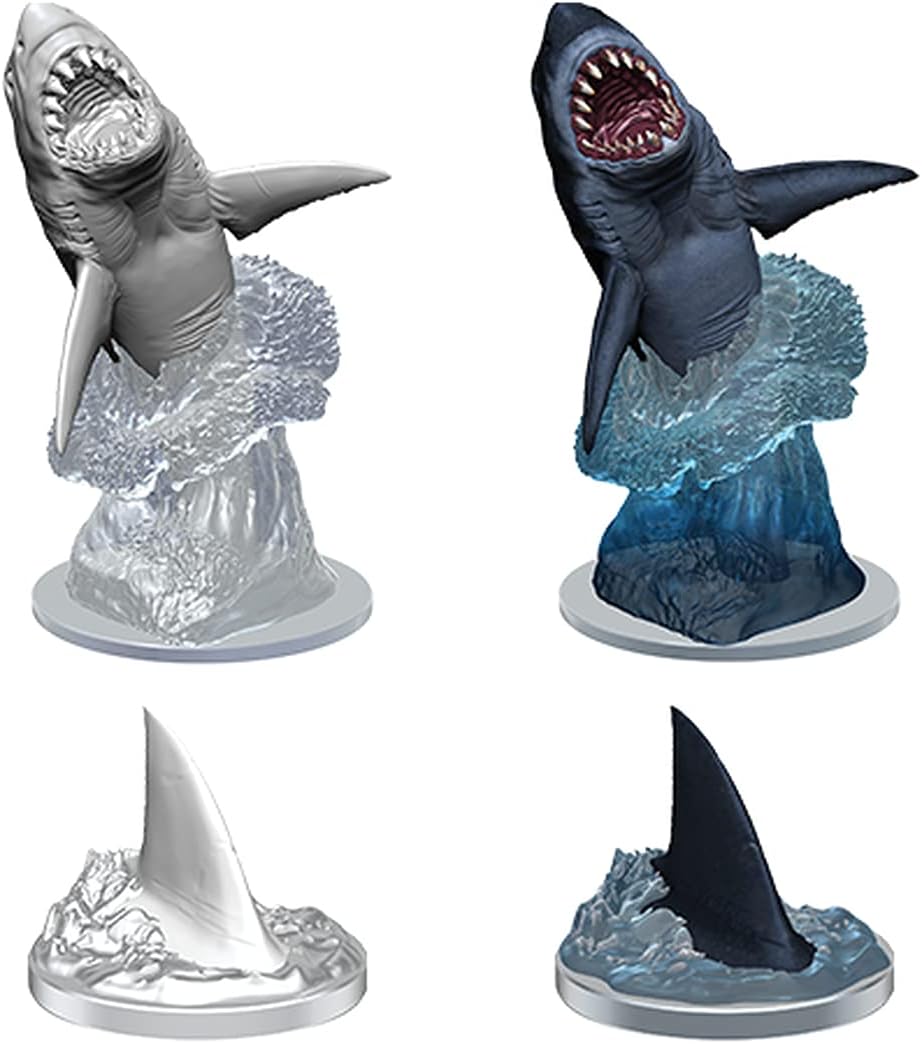 WizKids Deep Cuts Unpainted Miniatures - Shark Creature Pack (WK73729)