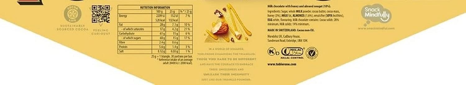 Toblerone Swiss Milk Chocolate Bar with Honey and Almond Nougat 750g 5