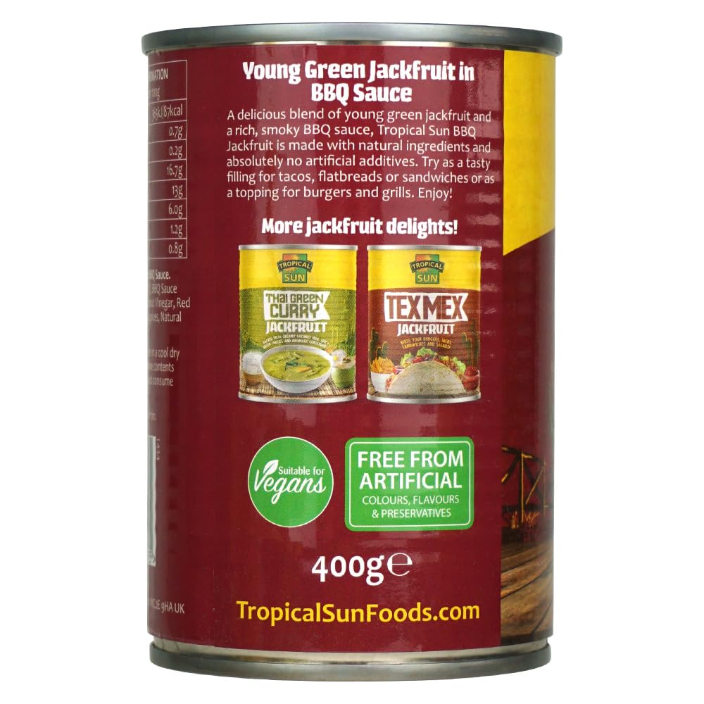 Tropical Sun BBQ Jackfruit - Ready-to-Eat, Vegan, Gluten-Free | 400g