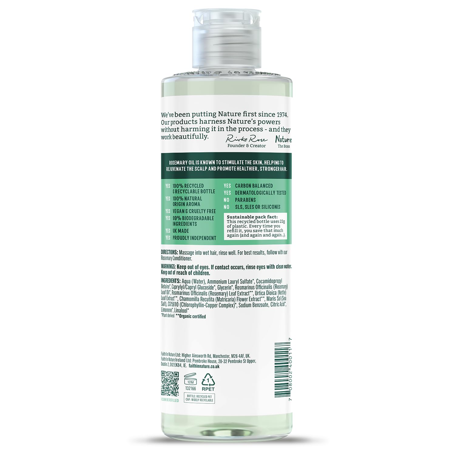 Faith In Nature - Organic Rosemary Shampoo (400ml) 3