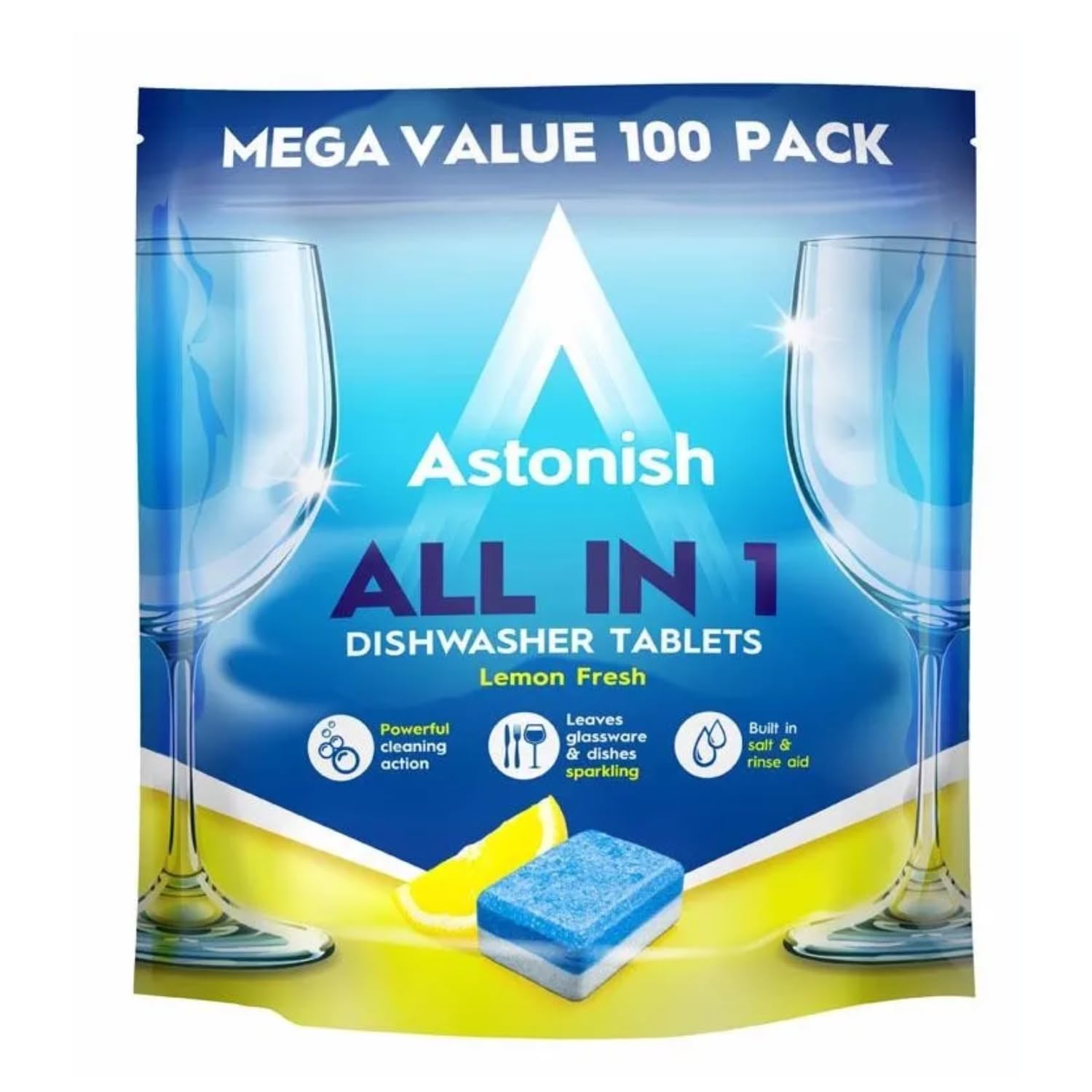 Astonish All In 1 Dishwasher Tablets with Salt & Rinse Aid - 100 Tablets, Lemon Fresh 7