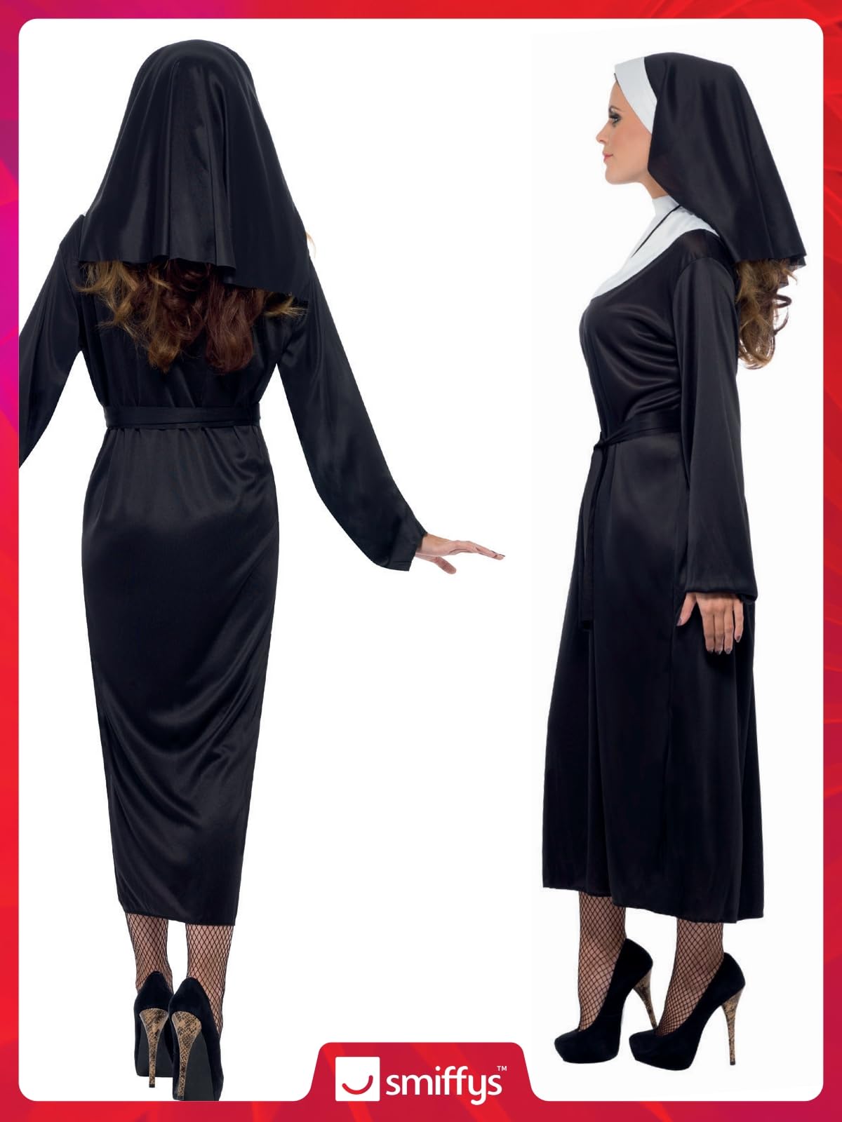 Smiffys Nun Costume, S - UK Size 08-10, Black 6