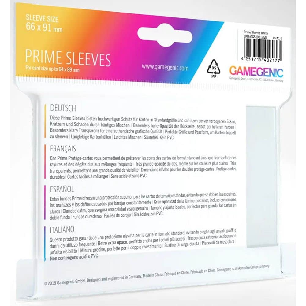 Gamegenic Prime Sleeves (100-Pack) - White Card Protection for TCGs 3