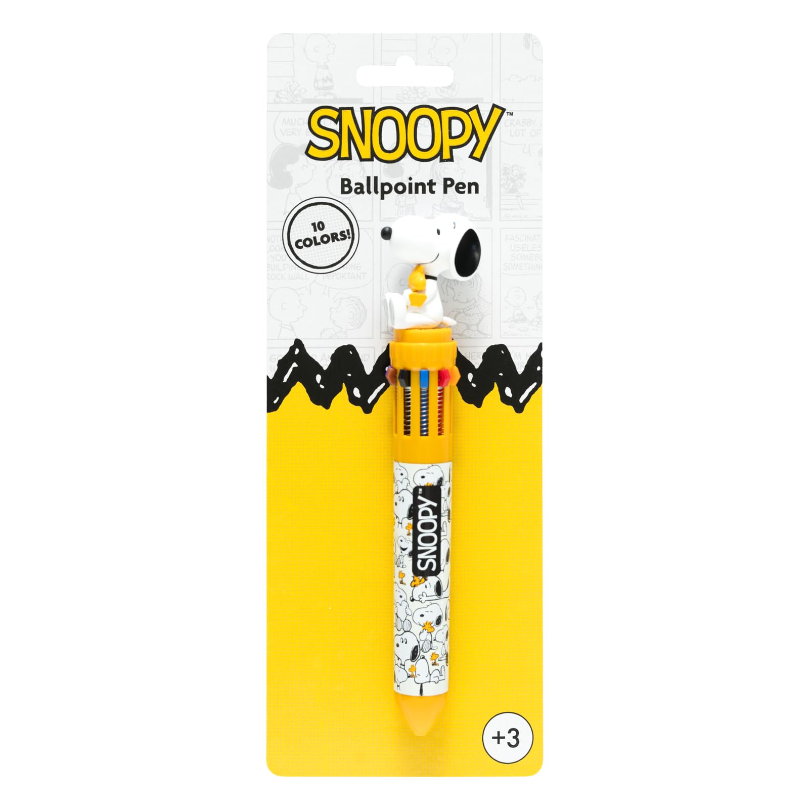 Grupo Erik Snoopy 10-in-1 Retractable Ballpoint Pen with 3D Topper | 0.7mm Fine Point