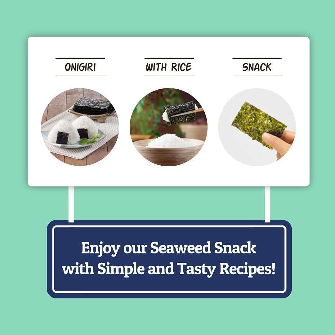 Organic DAECHUN Roasted Seaweed Snacks, 20-Pack, USDA Certified, Low-Calorie, Gluten-Free, Vegan 4