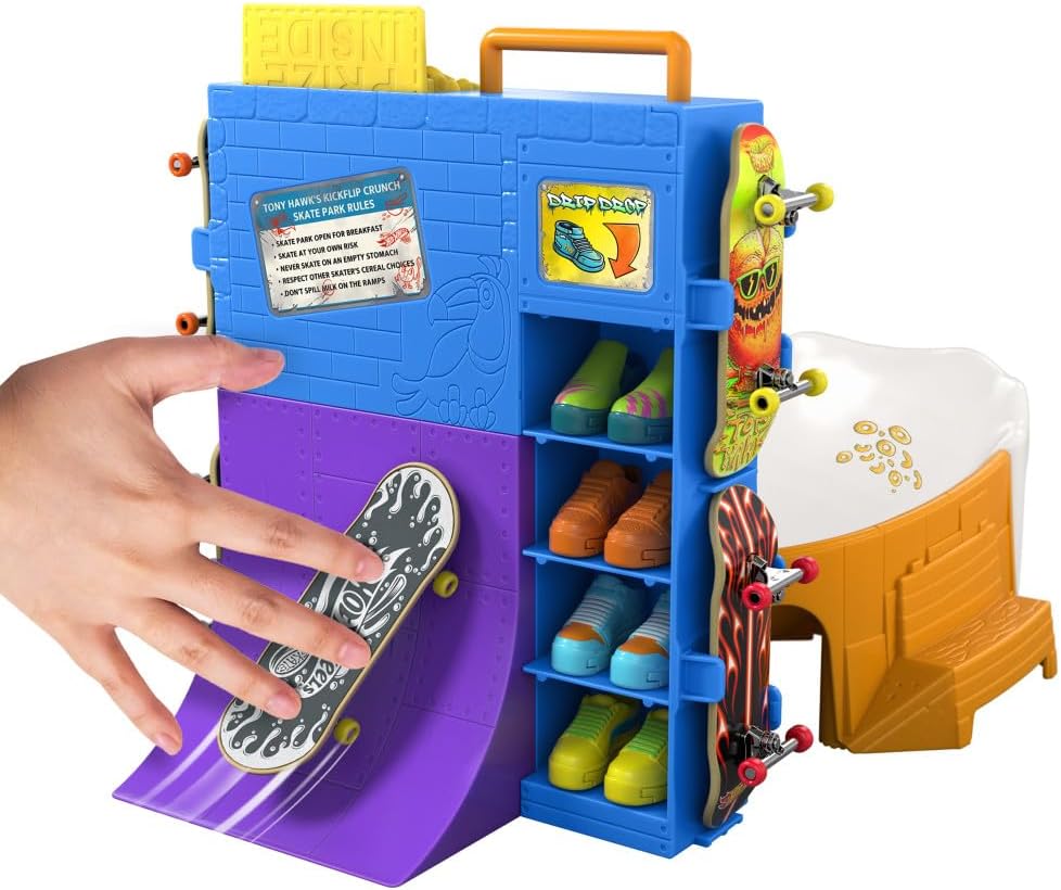 Hot Wheels Skate Tony Hawk Cereal Bowl Fingerboard Set - 1 Exclusive Board & Pair, Ages 5-14