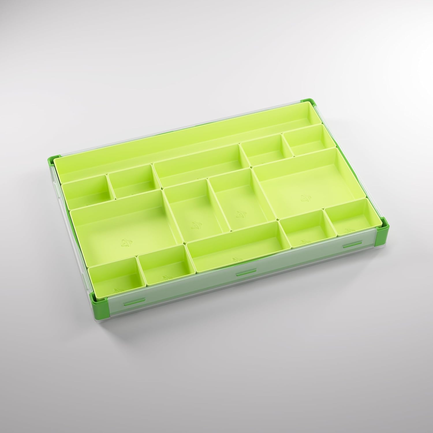 Gamegenic Token Silo XL Green/Lime – 15-Compartment Board Game Organizer with Removable Trays 4