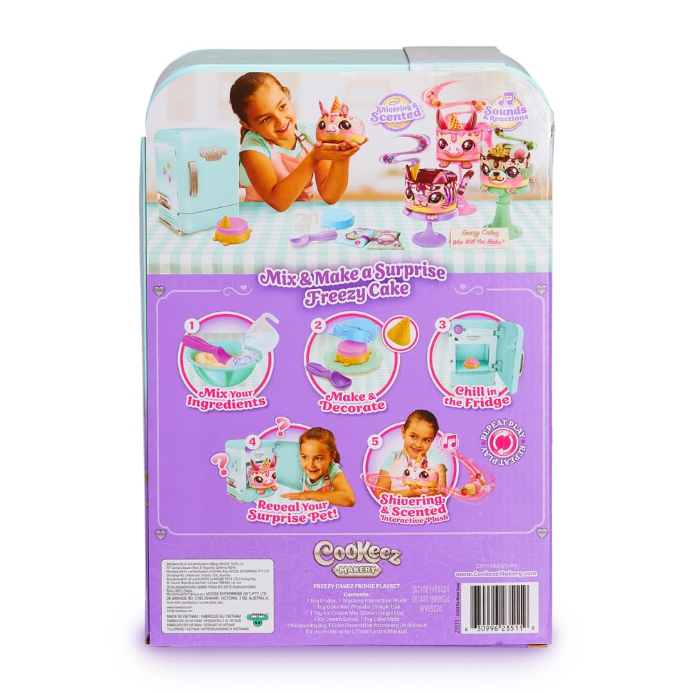 Cookeez Makery Freezy Cakez - Mix & Decorate Interactive Plush Playset for Kids 5-12