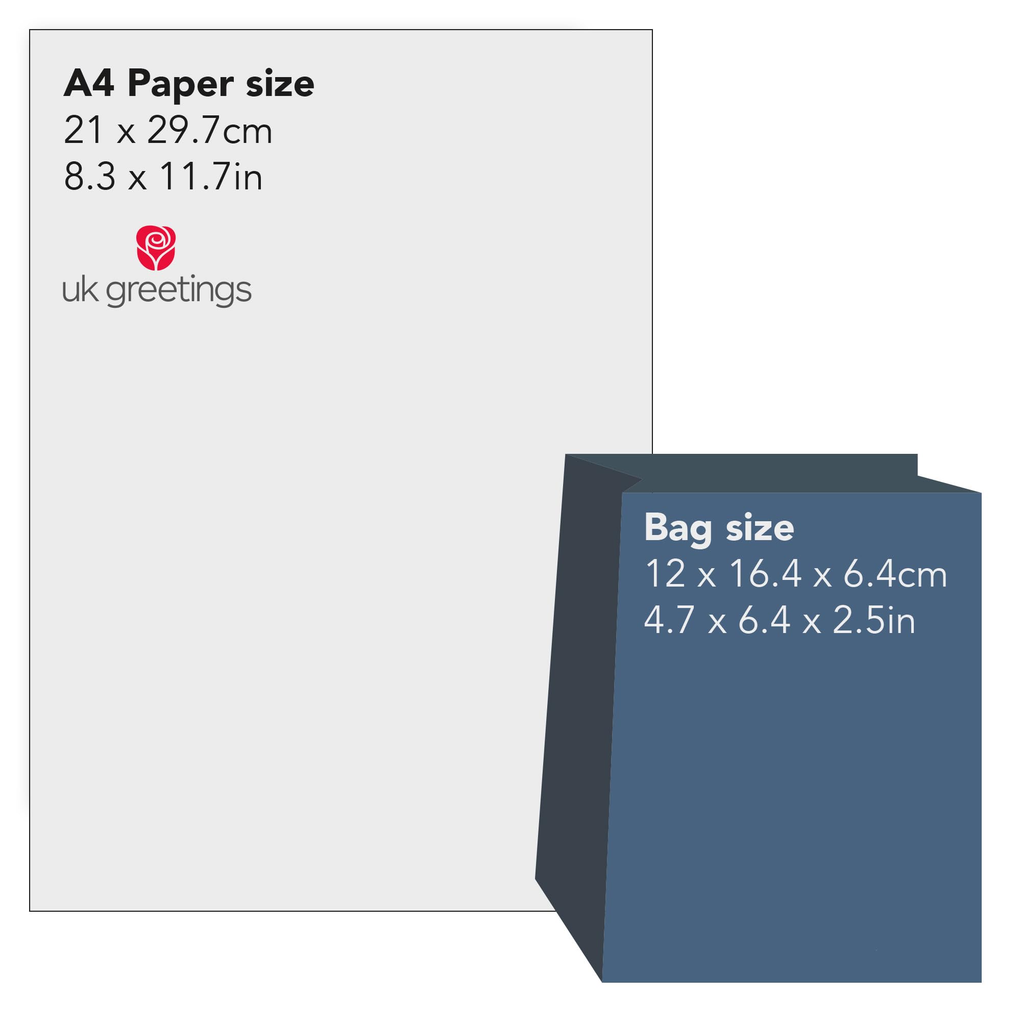 UK Greetings Small Gift Bag - Navy with Graphite Design & Foil Tag | 16.5 x 12 cm 6