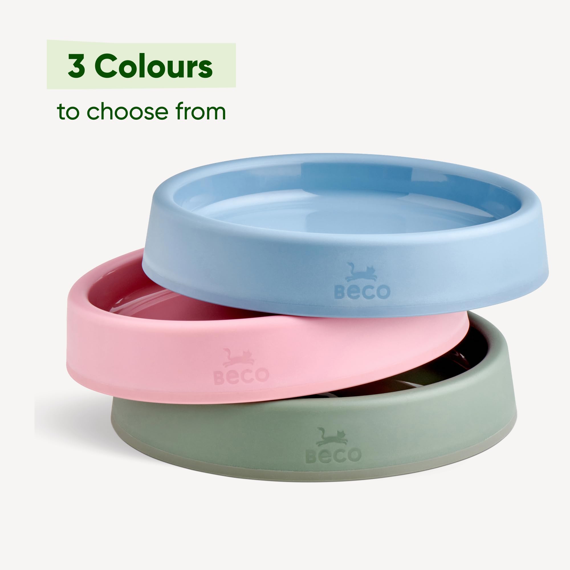 Beco Cat Bowl - Steady Food & Water Bowl | Recycled Plastic | Nonslip Base | Navy Blue 7