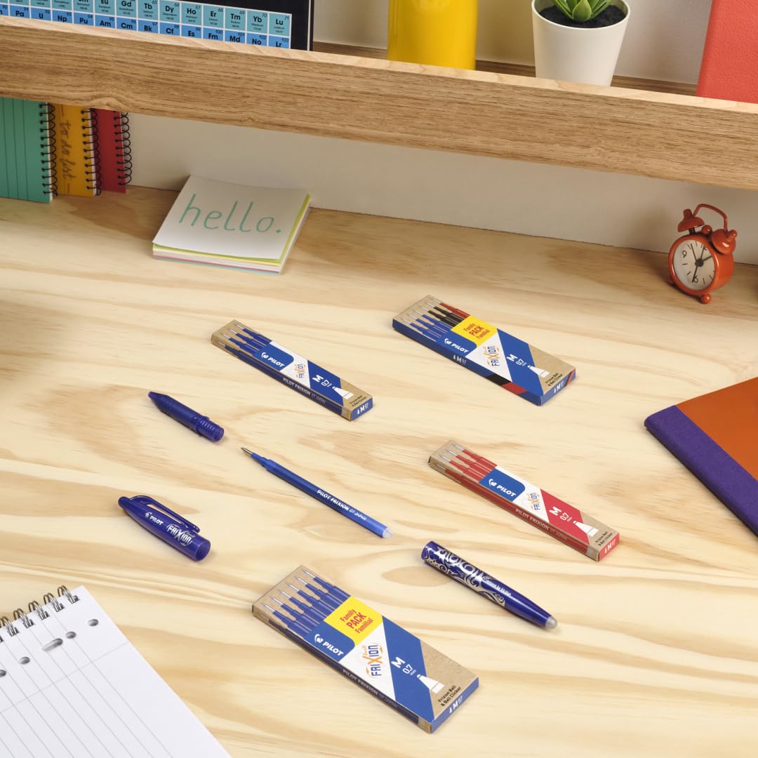 PILOT FriXion Ball Erasable Rollerball Pen - 0.7mm Tip | Pack of 5 Black Ink Pens 9