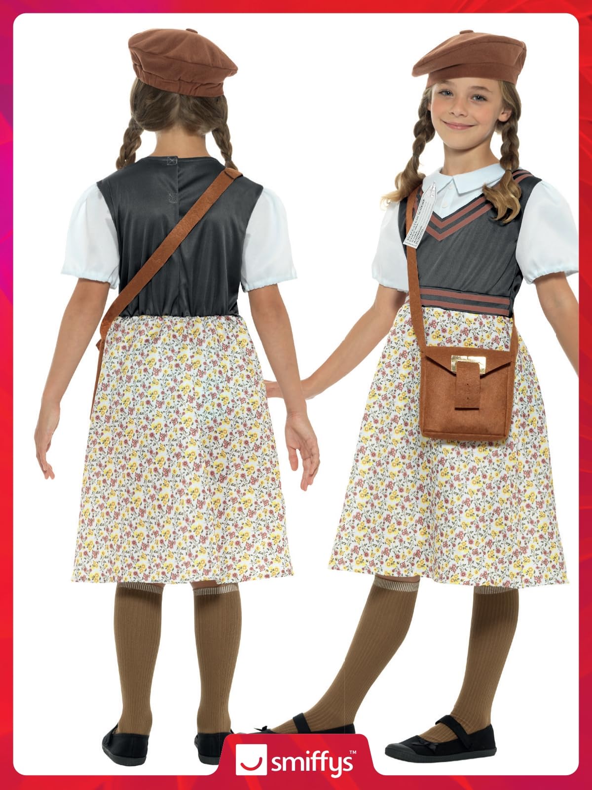 Smiffys Evacuee School Girl Costume - Children 7-9 Years 4
