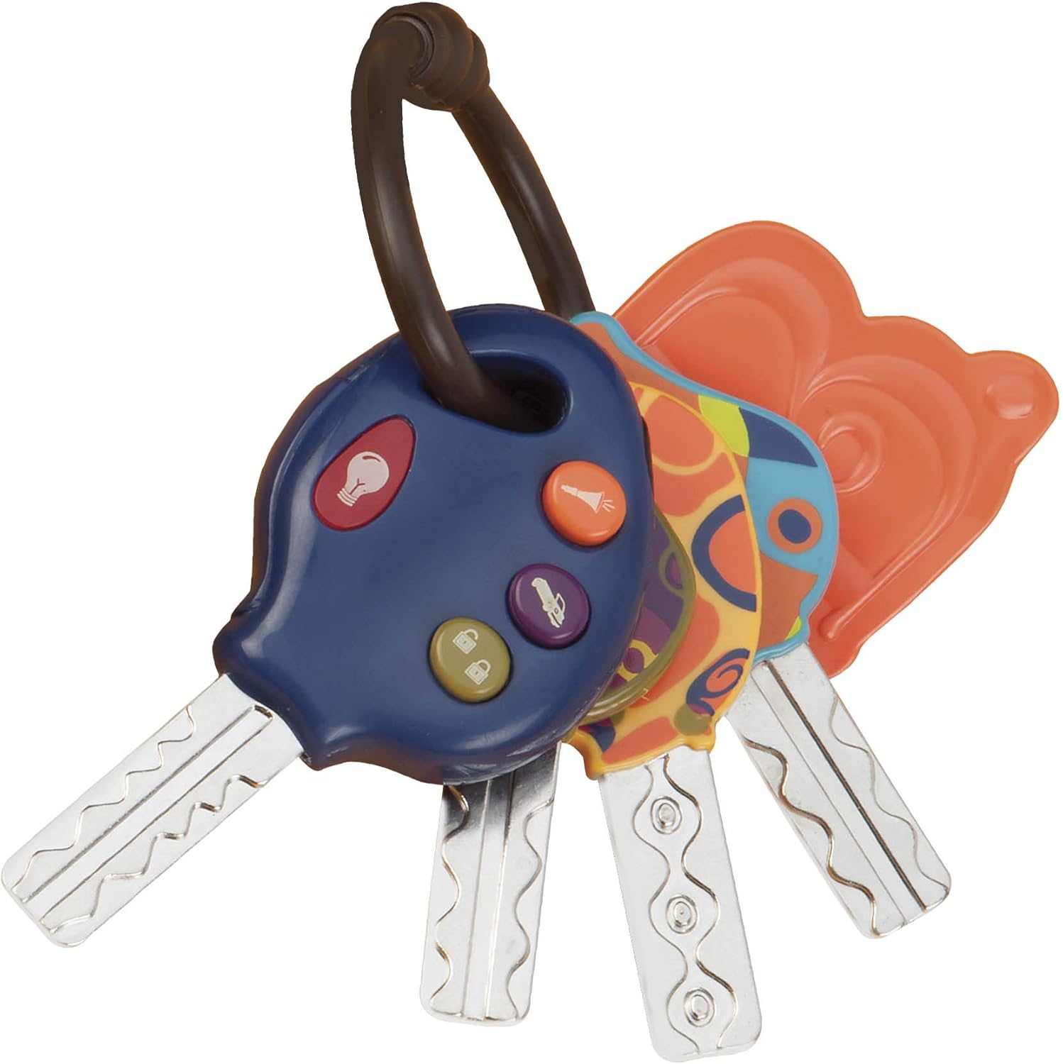 B. toys LucKeys - 4 Textured Toy Car Keys with Flashlight & Sounds for Toddlers - Blue