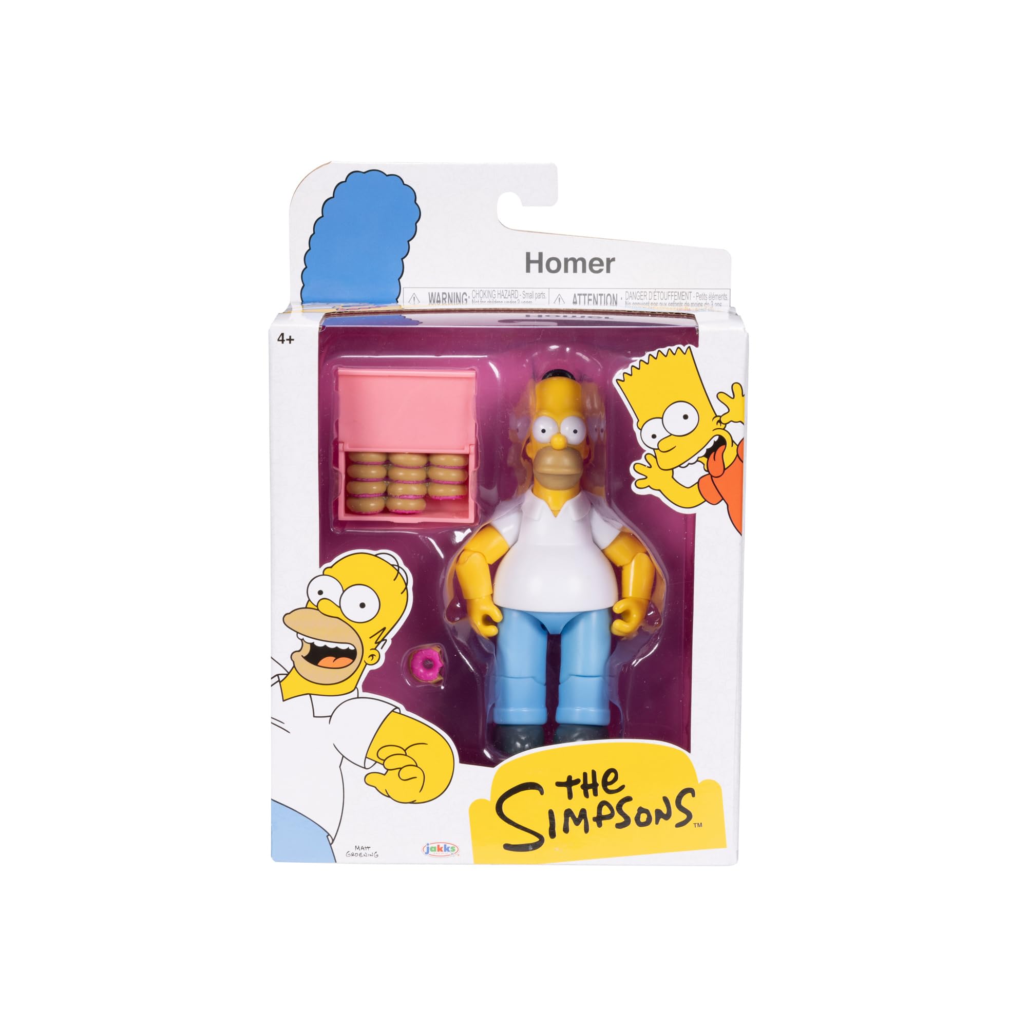 JAKKS Pacific The Simpsons - Homer Simpson 12.7cm Collectible Action Figure with Donut Accessory - Poseable Toy for Fans & Collectors 4