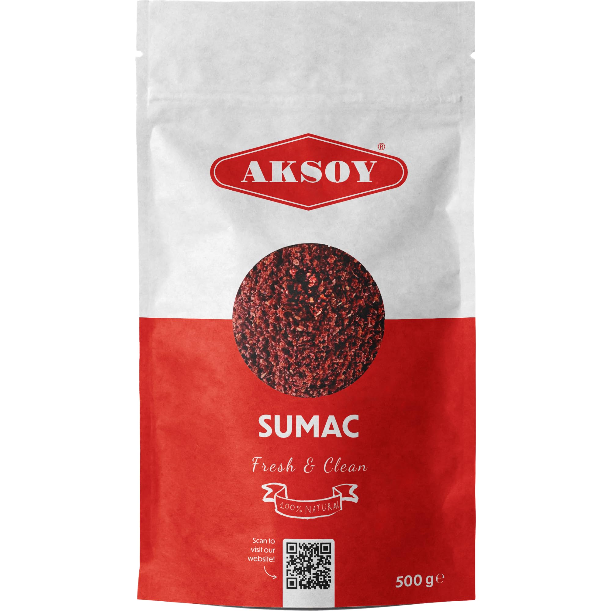 AKSOY Ground Sumac - 500g Natural Tangy Spice for Middle Eastern Cooking 1