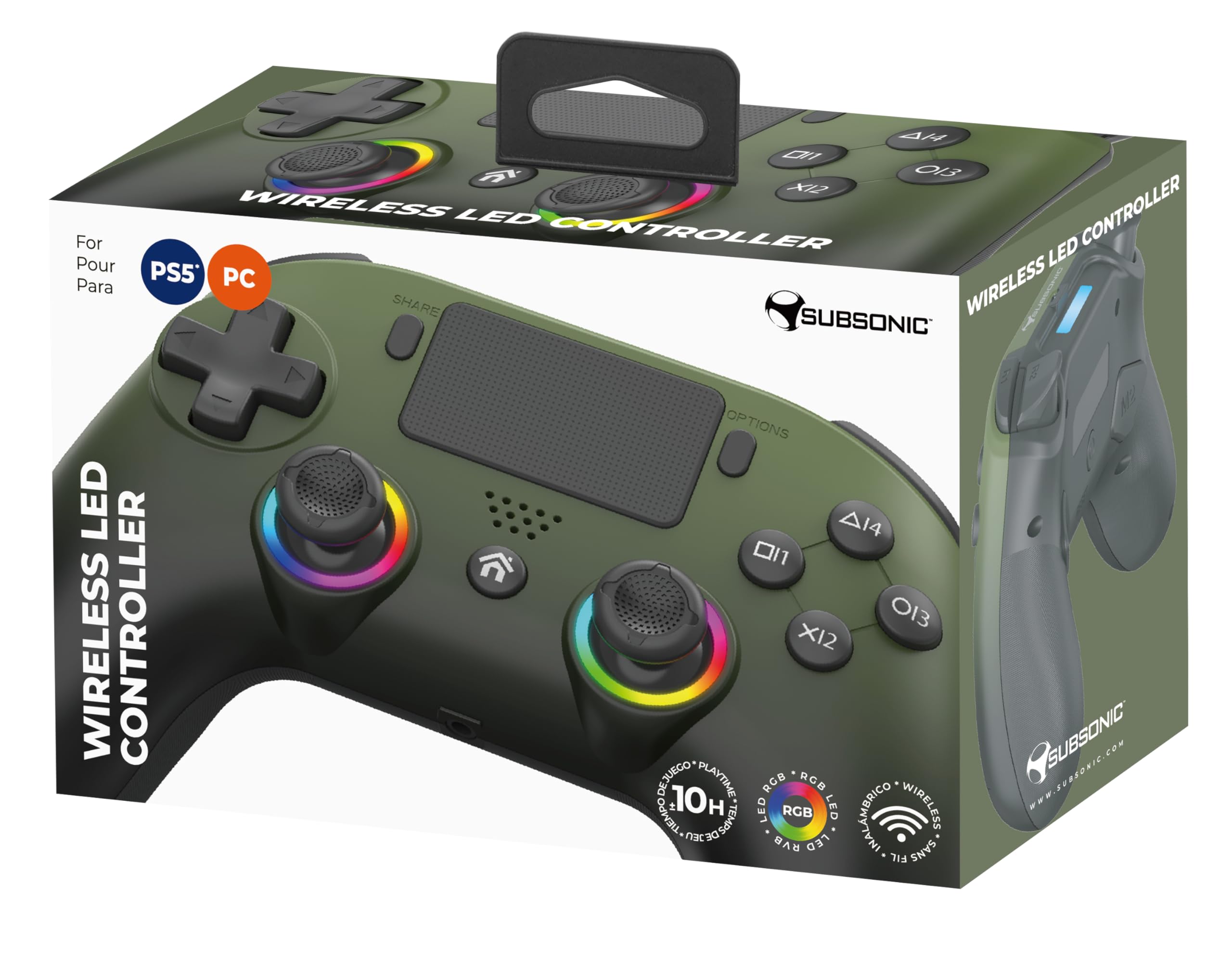 Subsonic – Wireless PS5 Controller with Programmable Paddles, RGB LEDs & Turbo Function