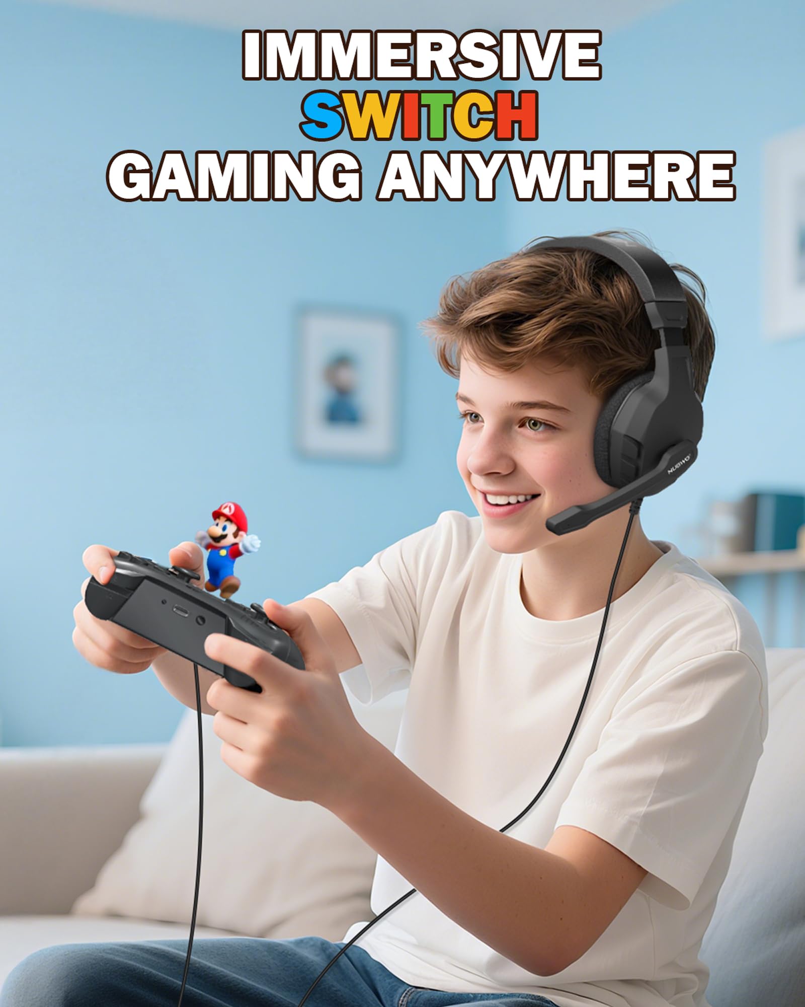 NUBWO U3 Gaming Headset - Universal Compatibility, Noise-Canceling Mic, 50mm Drivers | PC, PS5, Xbox 3