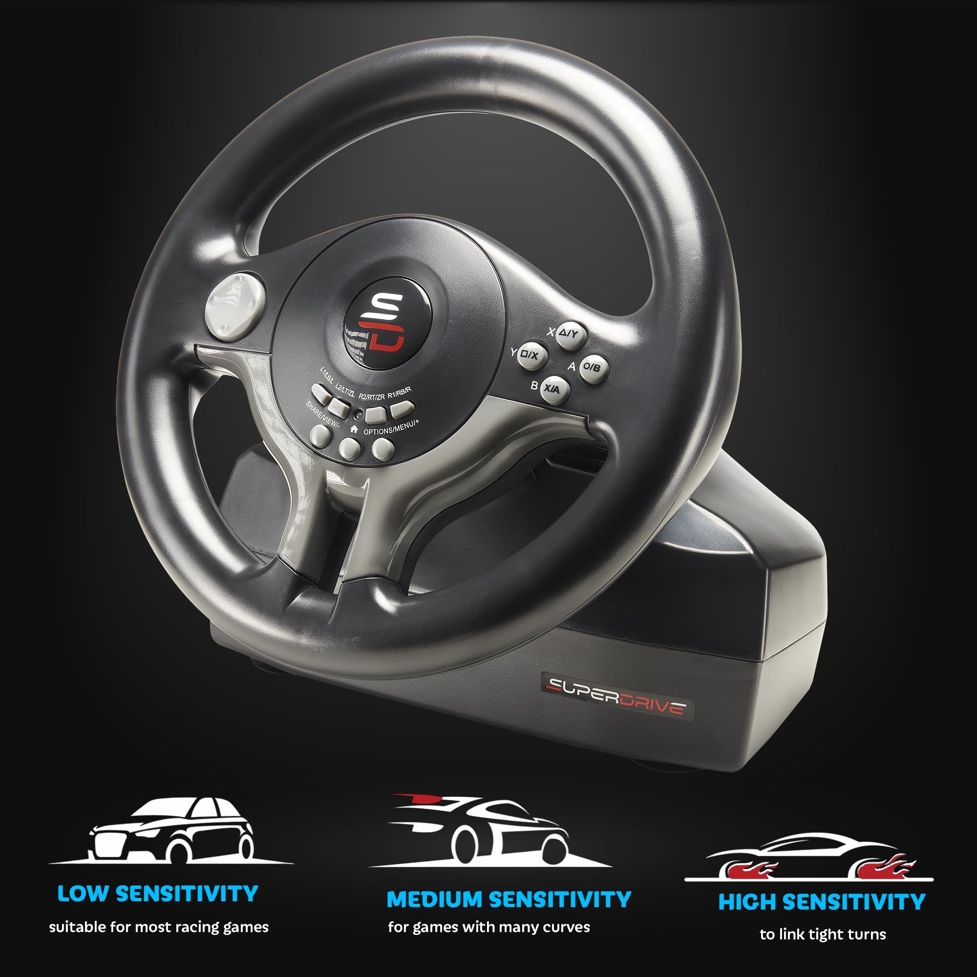 SV200 Racing Steering Wheel with Pedals and Shift Paddles for Nintendo Switch, PS4, Xbox One, PC 11