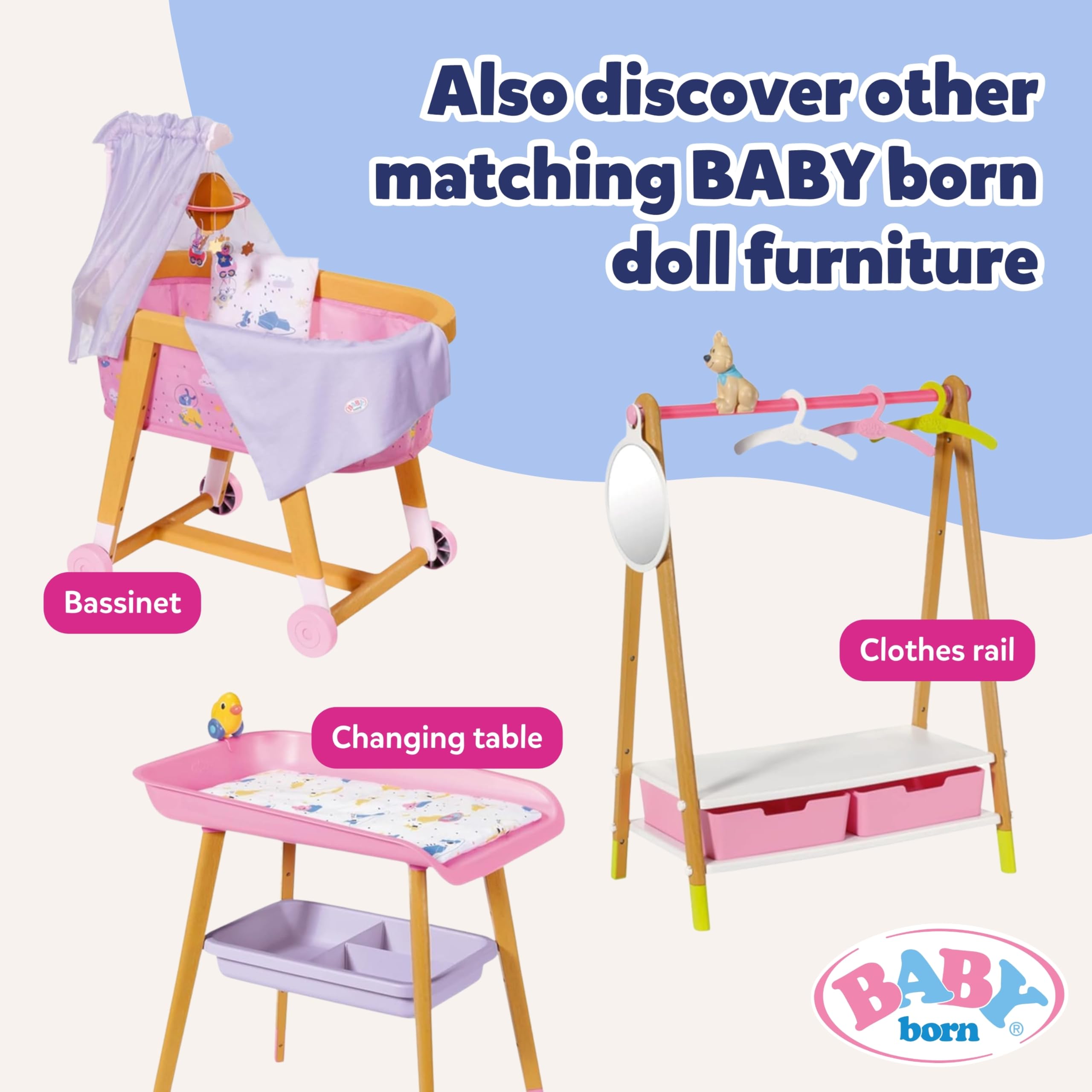 BABY born Reversible Baby Nest with Soft Padded Edges 835821