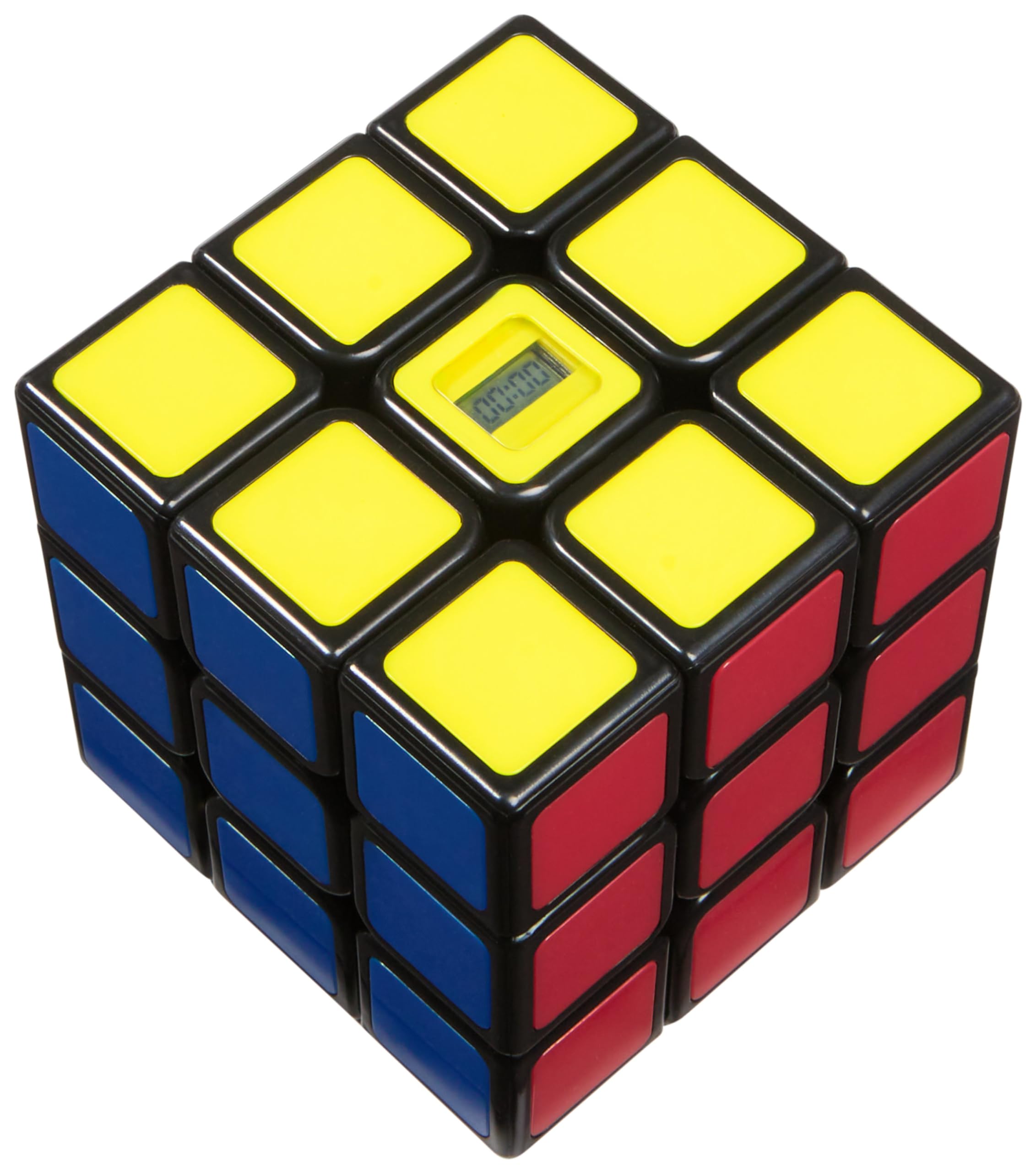 Rubik’s Timer Cube 3x3 - Built-in Timer Brain Teaser Puzzle for Speed Solving