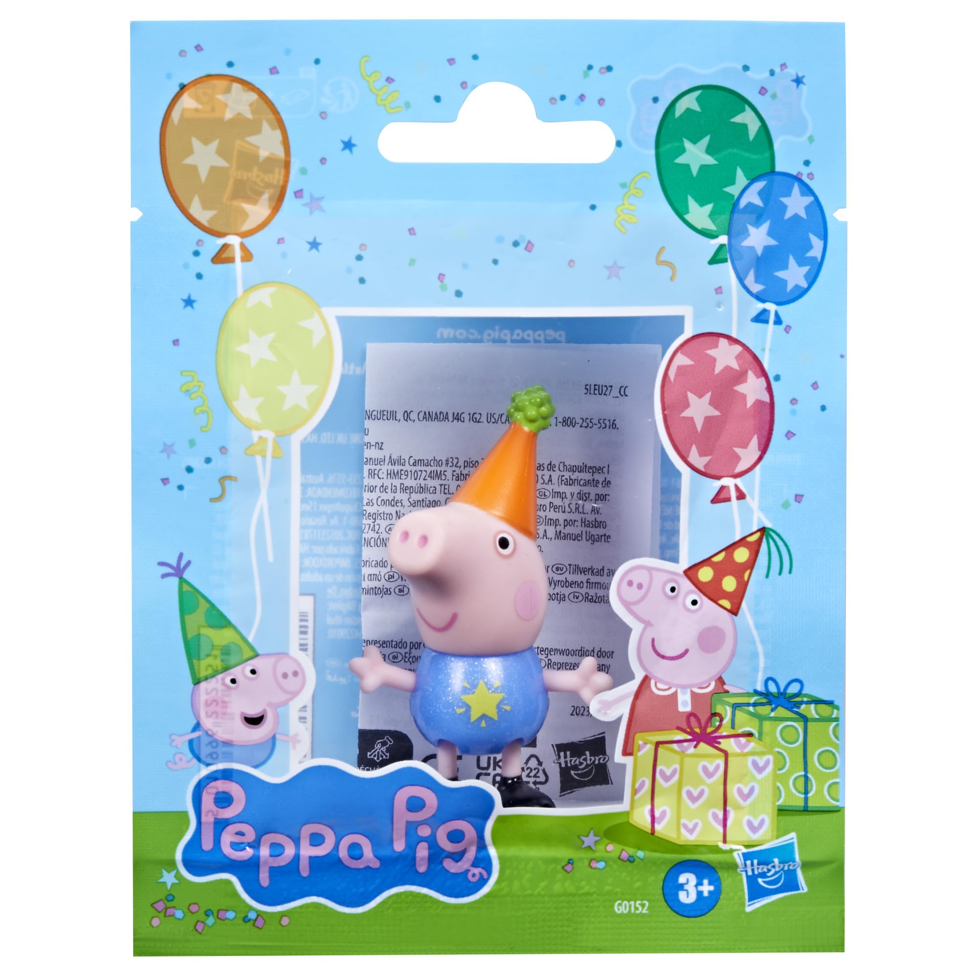 Peppa Pig Peppa’s Party Friends Figure - Shimmery Festive Outfit, 7.5 cm Poseable Action Figure for Kids 3+