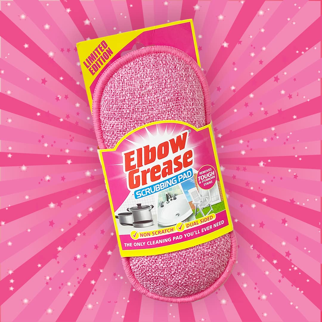 Elbow Grease Pink Scrubbing Pad - Dual Sided, Non-Scratch, Reusable (1 Pack) 2