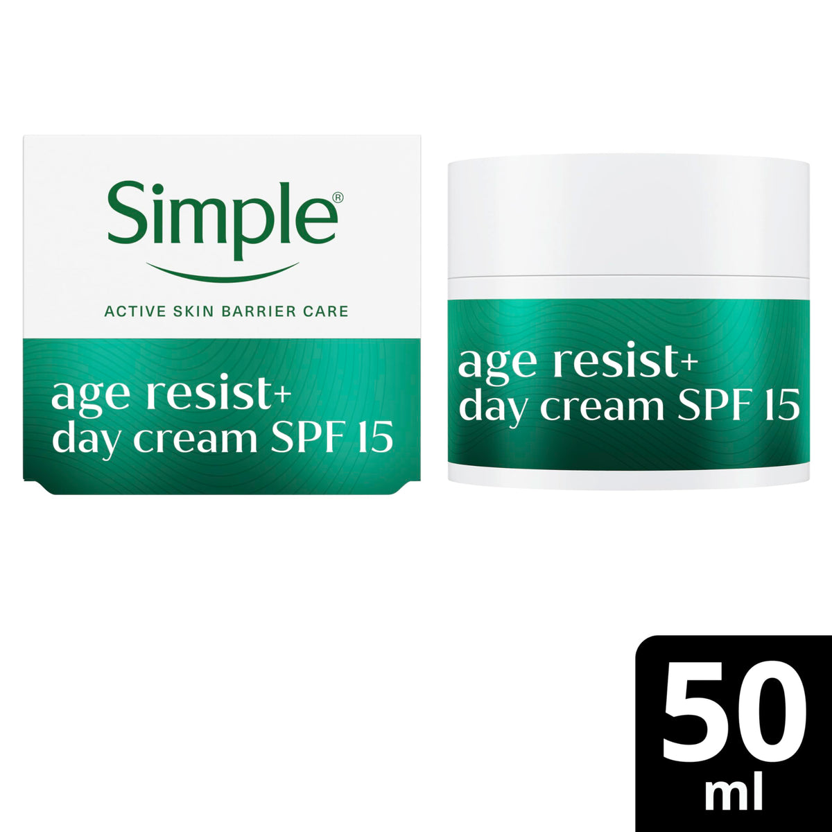 Simple Age Resist+ Day Facial Moisturiser SPF 15 - 50 ml, Pack of 2