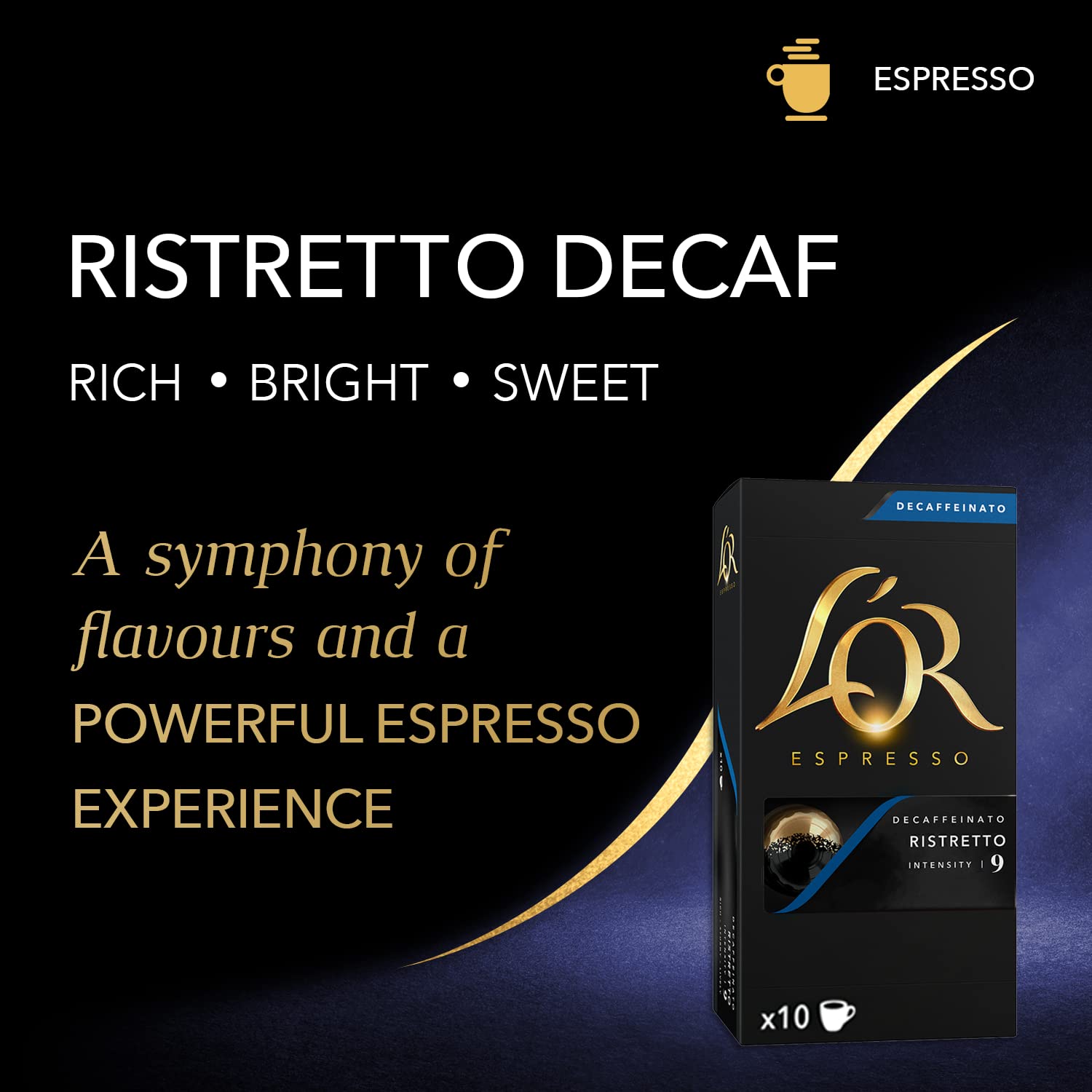 L'OR Espresso Ristretto Decaf Coffee Pods (Pack of 100 Capsules, Intensity 9) 5